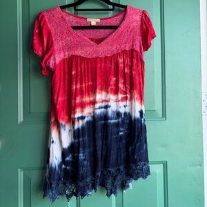 Energe large top red white blue Independence Day